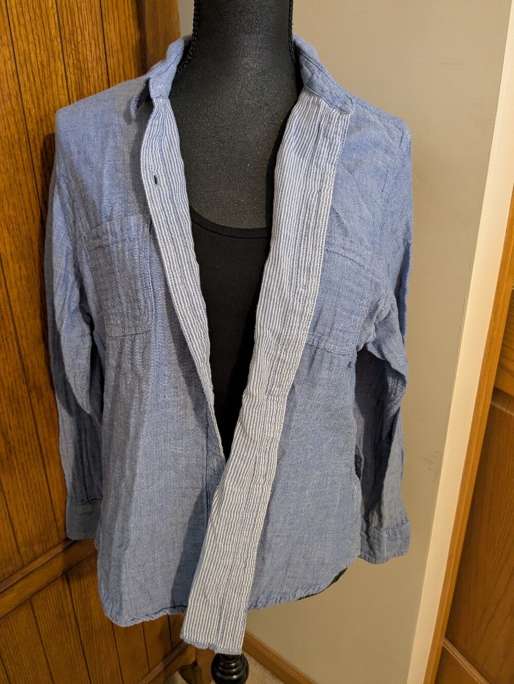 RIDERS by Lee Soft Cotton Denim Shirt, Wmn Sz L, EUC!!!